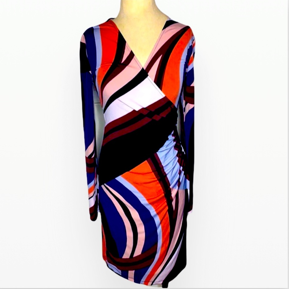 Cache Boddycon Geometry print Dress Size S